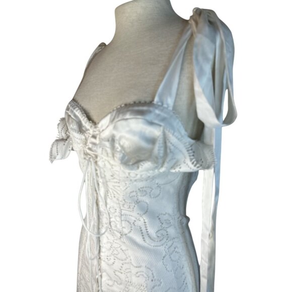 For Love & Lemons Zahra Mini Dress in White Medium New Womens Party - Picture 8 of 15